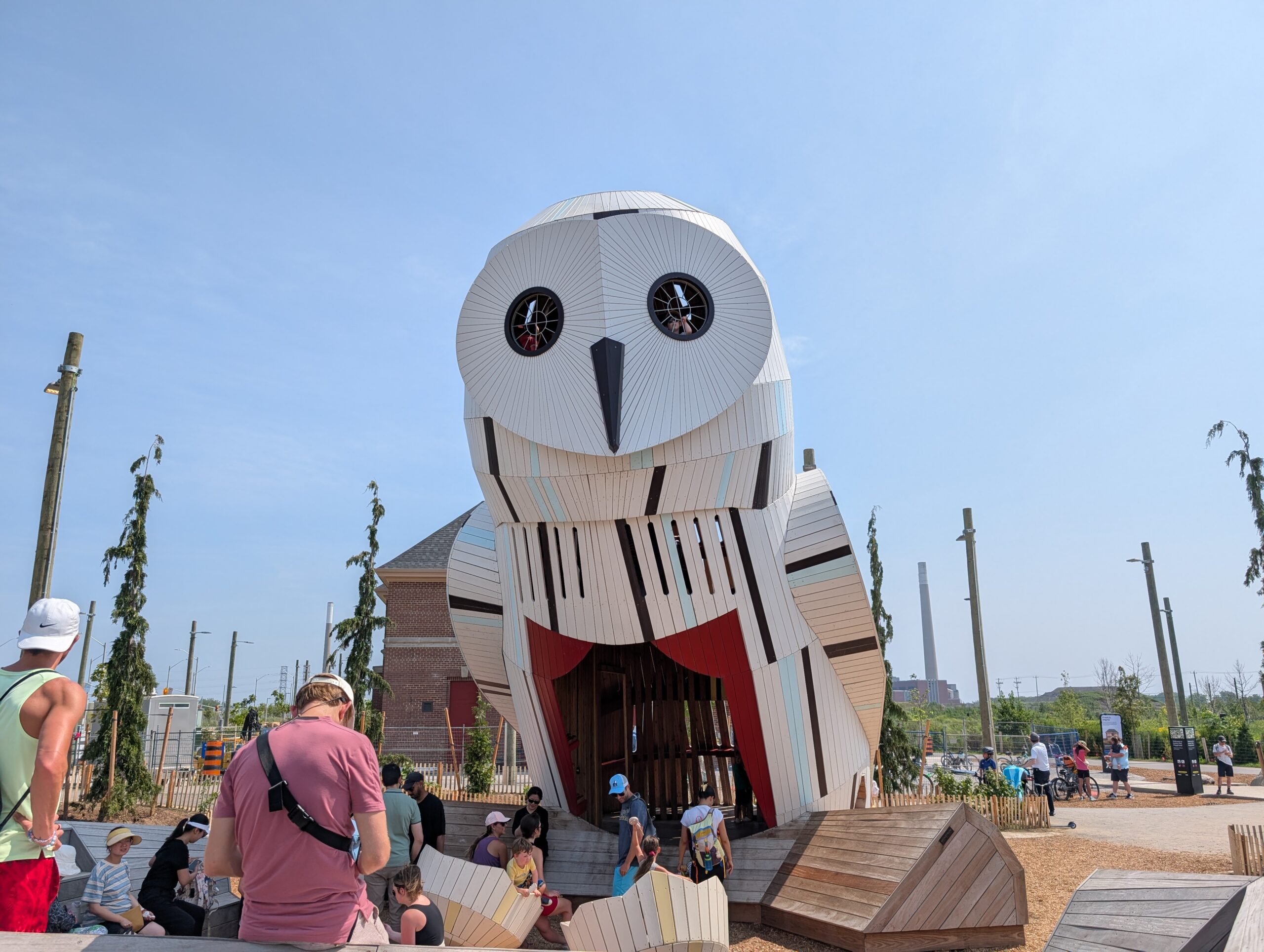 The Owl at Biidaasige Park in the Portlands Toronto